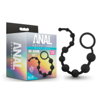Anal Adventures Platinum Silicone 10 - Black 31.7cm Anal Beads
